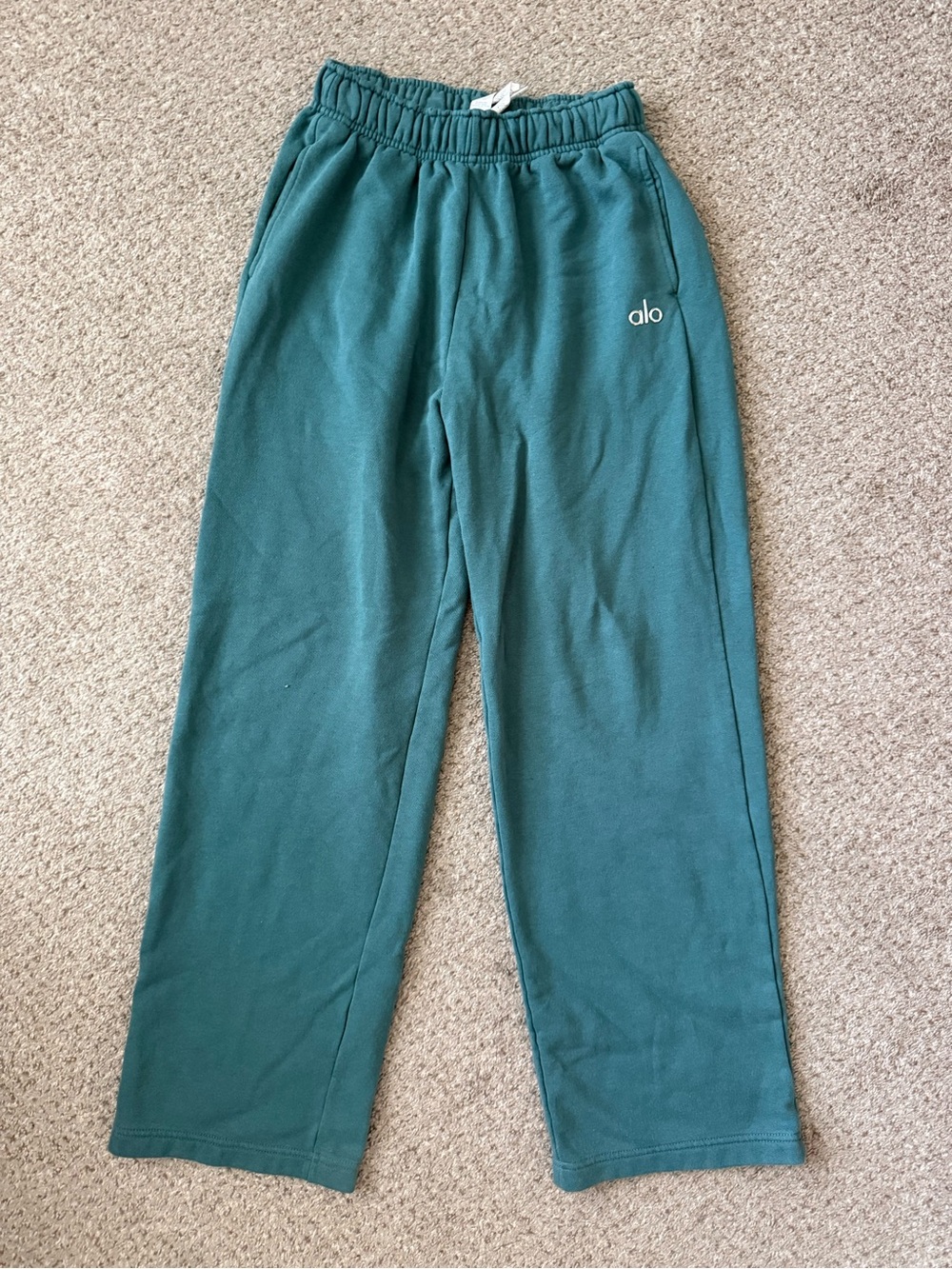 ALO Yoga Teal Green Sweatpants - Cozy Drawstring Joggers